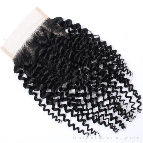 Free Sample Hair 4*4 Lace Closure Wholesale Brazilian Human Hair Extensions Unprocessed Raw Virgin hair jerry curly